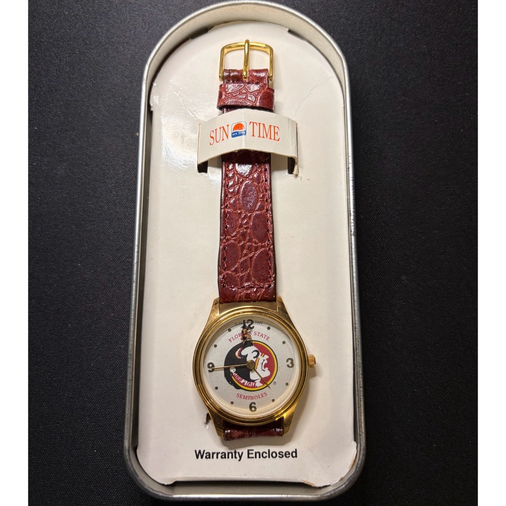 Sun Time Florida State Seminoles Watch Unisex OS Brown FSU Logo Collegiate - Picture 2 of 4